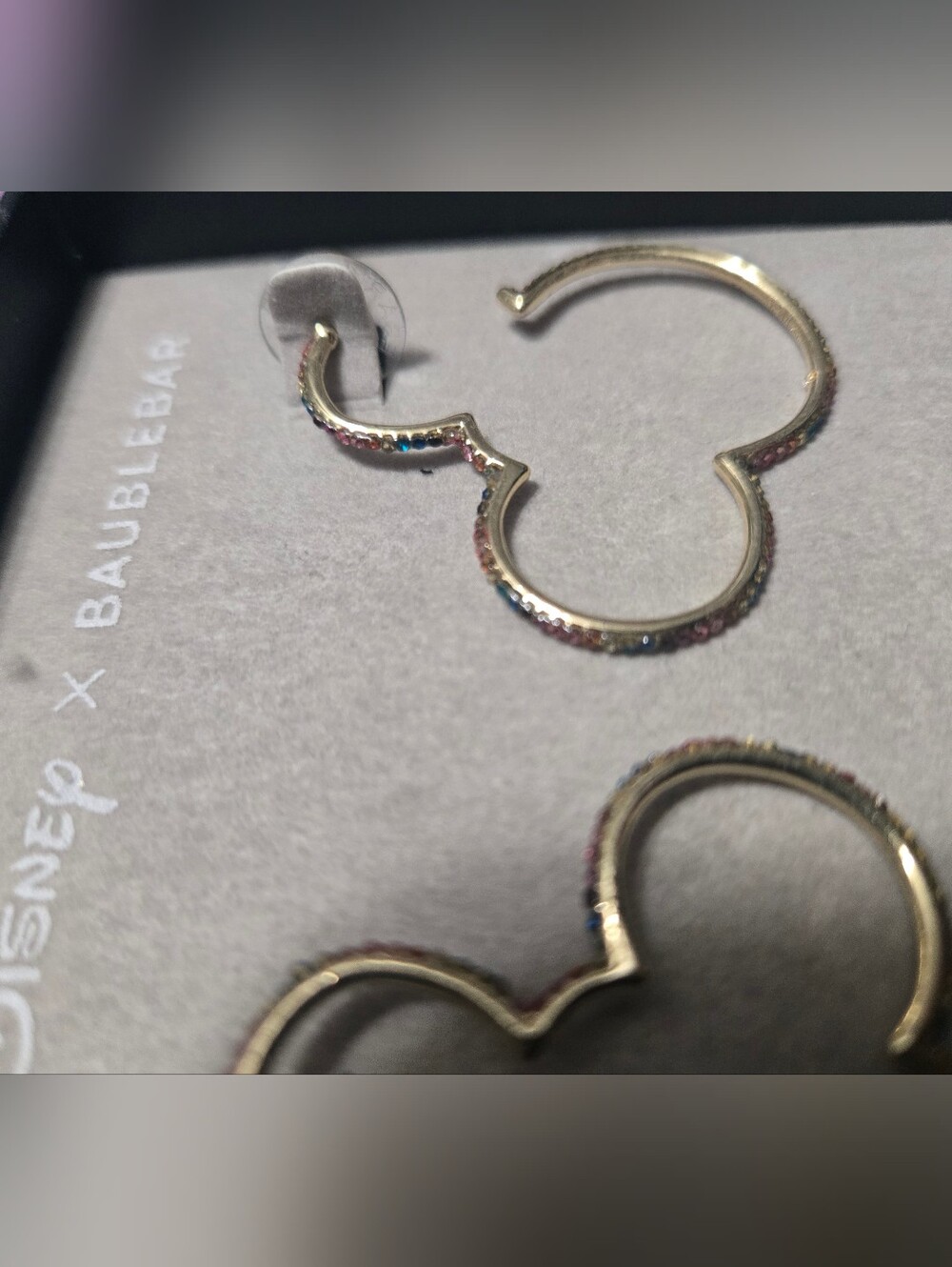 Micky Mouse Gold Tone Hoop Earrings